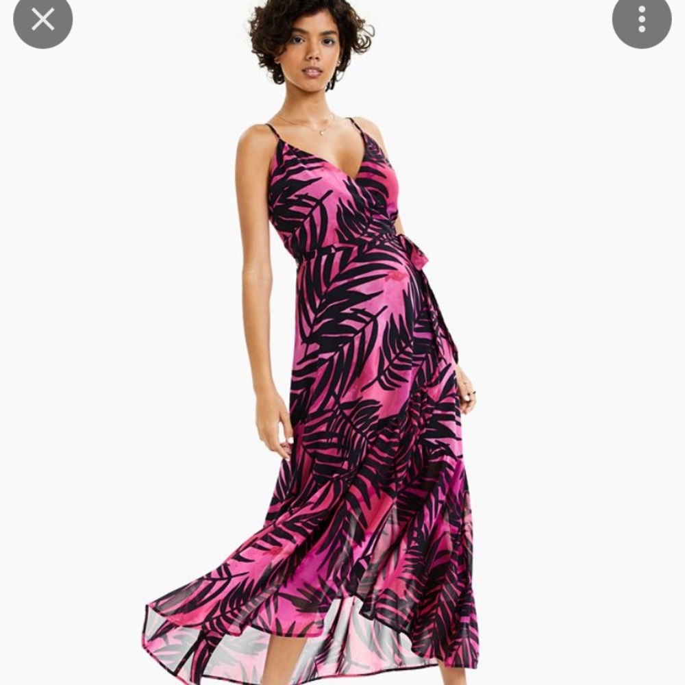 Bar III - Paradise Palm Maxi Wrap Dress